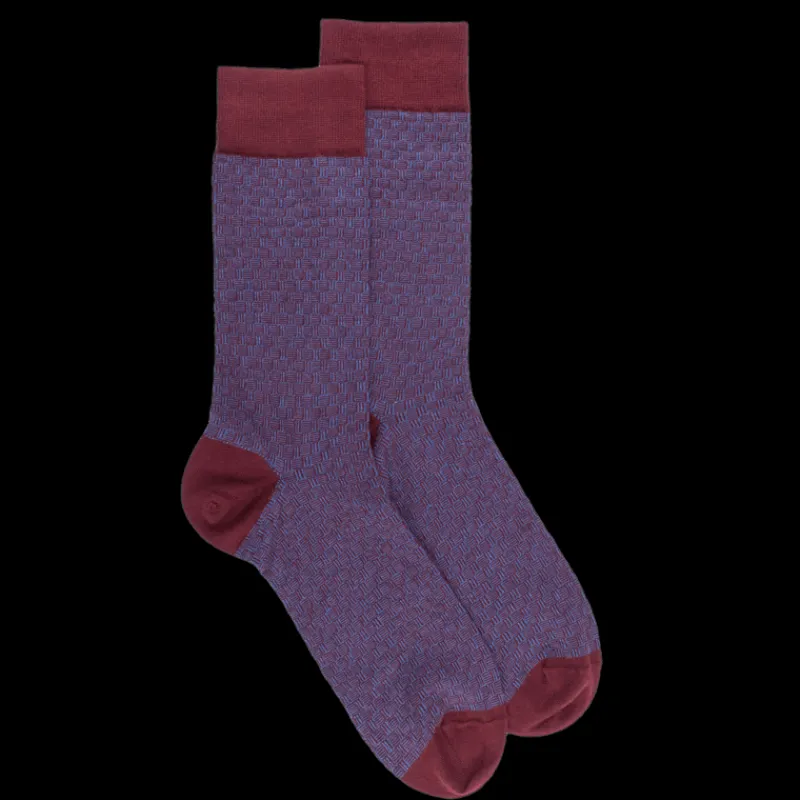 chaussettes_en_coton_gypt_0-22.webp Homme Doré Doré Chaussettes^Chaussettes en coton égyptien pour hommes avec motifs de tissage bicolores -