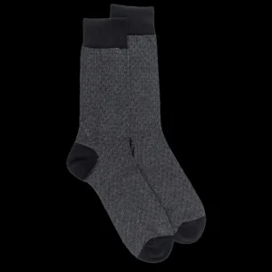 Homme Doré Doré Chaussettes^Chaussettes en coton égyptien pour hommes avec motifs de tissage bicolores -