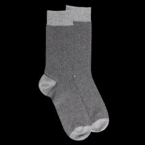 Homme Doré Doré Chaussettes^Chaussettes en coton égyptien pour hommes avec motifs entrelacés - Gris Rocheux