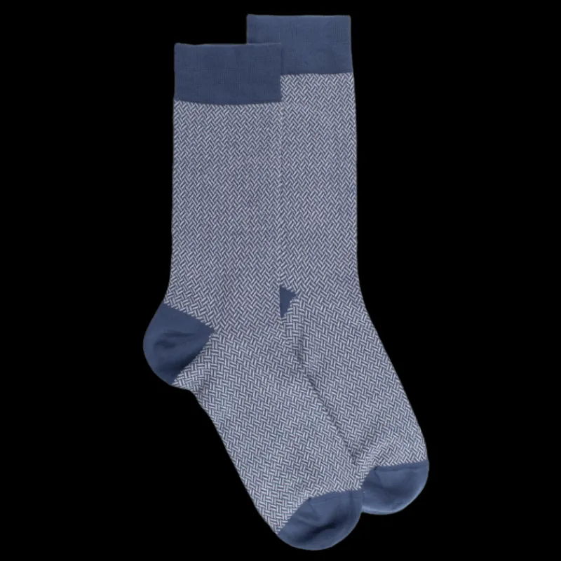 chaussettes_en_coton_gypt_0-9.webp Homme Doré Doré Chaussettes^Chaussettes en coton égyptien pour hommes avec motifs entrelacés - Bleu Port