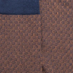 Homme Doré Doré Chaussettes^Chaussettes en coton égyptien pour hommes avec motifs de tissage bicolores - Bleu jean foncé