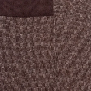 Homme Doré Doré Chaussettes^Chaussettes en coton égyptien pour hommes avec motifs de tissage bicolores - Marron Chocolat