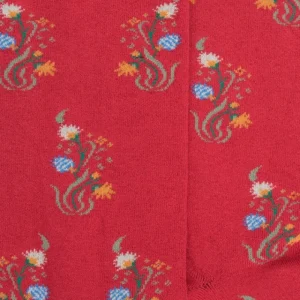 Femme Doré Doré Chaussettes^Chaussettes en coton égyptien pour femmes avec motifs de bouquets de fleurs -