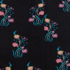 Femme Doré Doré Chaussettes^Chaussettes en coton égyptien pour femmes avec motifs de bouquets de fleurs -