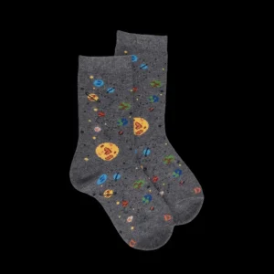 Enfant Doré Doré Chaussettes^Chaussettes en coton motifs planètes - Gris