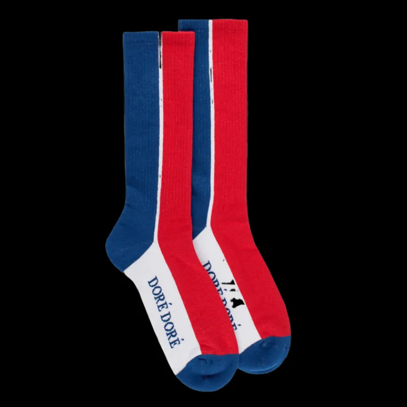 chaussettes_en_coton_pong_0-1.webp Homme Doré Doré Chaussettes^Chaussettes en coton éponge à motifs colorés pour hommes - Bleu Cosmos