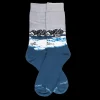 Homme Doré Doré Chaussettes^Chaussettes en coton pour hommes avec motif de phoque sur le quai - Bleu Croisette