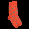 Homme Doré Doré Chaussettes^Chaussettes en coton pour hommes avec motif de guitare mexicaine - Orange minium