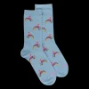 Femme Doré Doré Chaussettes^Chaussettes en coton pour femmes avec motifs d'oiseaux tropicaux - Gris connemara