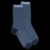 Femme Doré Doré Chaussettes^Chaussettes en laine à mini rayures brillantes - Bleu marine
