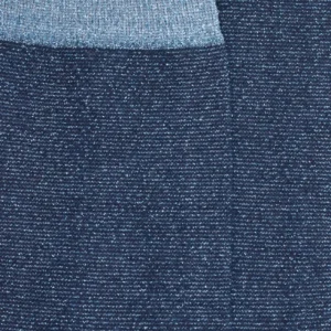 Femme Doré Doré Chaussettes^Chaussettes en laine à mini rayures brillantes - Bleu marine