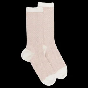 Femme Doré Doré Chaussettes^Chaussettes en laine à motifs pour femmes - Écru