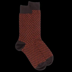 Homme Doré Doré Chaussettes^Chaussettes en laine à motifs pour hommes - Marron Chocolat