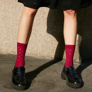 Femme Doré Doré Chaussettes^Chaussettes en laine avec losanges ajourés -