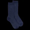 Enfant Doré Doré Chaussettes^Chaussettes en laine pour enfants avec motif à micro-carré - Bleu Caban