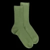 Femme Doré Doré Chaussettes^Chaussettes en laine unie côtelée pour femmes - Vert Campagne