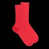 Femme Doré Doré Chaussettes^Chaussettes en laine unie côtelée pour femmes - Rouge groseille