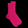 Femme Doré Doré Chaussettes^Chaussettes en laine unie côtelée pour femmes - Rose oléandre