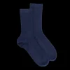 Femme Doré Doré Chaussettes^Chaussettes en laine unie côtelée pour femmes - Bleu Caban