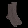 Femme Doré Doré Chaussettes^Chaussettes en laine unie côtelée pour femmes - Brun loutre