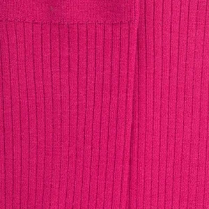 Femme Doré Doré Chaussettes^Chaussettes en laine unie côtelée pour femmes - Rose oléandre