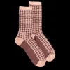 Femme Doré Doré Chaussettes^Chaussettes en viscose à motifs carrés et étoilés pour femmes - Rose poudré