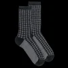 Femme Doré Doré Chaussettes^Chaussettes en viscose à motifs carrés et étoilés pour femmes -