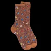 Femme Doré Doré Chaussettes^Chaussettes en viscose fleurs et papillon -