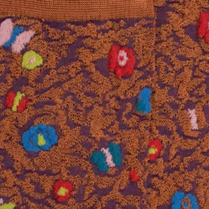 Femme Doré Doré Chaussettes^Chaussettes en viscose fleurs et papillon -