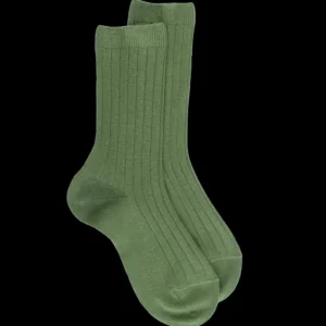 Enfant Doré Doré Chaussettes^Chaussettes enfant côtelées en coton doux - Vert