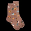 Enfant Doré Doré Chaussettes^Chaussettes enfant en coton à motif univers - Marron Caille