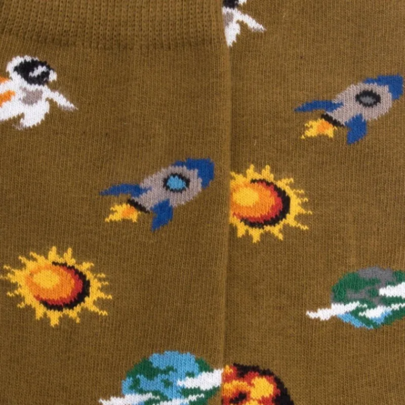 chaussettes_enfant_en_cot_1-1.webp Enfant Doré Doré Chaussettes^Chaussettes enfant en coton à motif univers - Vert pistache