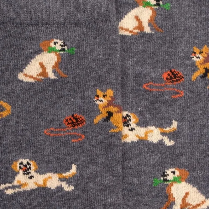 chaussettes_enfant_en_cot_1-10.webp Enfant Doré Doré Chaussettes^Chaussettes enfant en coton à motif chiens et chats - Gris oxford