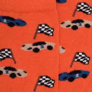 Enfant Doré Doré Chaussettes^Chaussettes enfant en coton à motifs voitures de course -