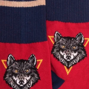 Enfant Doré Doré Chaussettes^Chaussettes enfant en coton à motif loup -