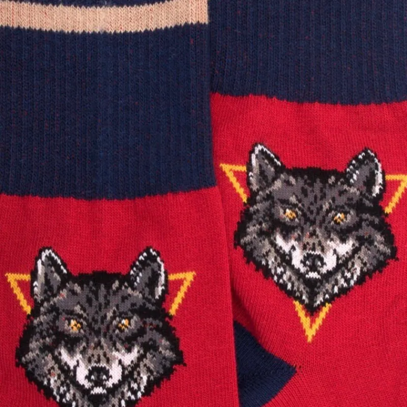 chaussettes_enfant_en_cot_1-6.webp Enfant Doré Doré Chaussettes^Chaussettes enfant en coton à motif loup -