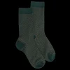Enfant Doré Doré Chaussettes^Chaussettes enfant en laine à motif micro treillis - Gris-vert Fer