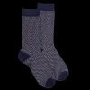 Enfant Doré Doré Chaussettes^Chaussettes enfant en laine à motif micro treillis - Bleu Caban