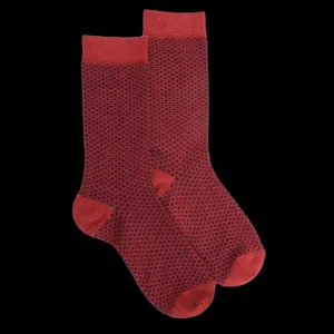 Enfant Doré Doré Chaussettes^Chaussettes enfant en laine à motif micro treillis -