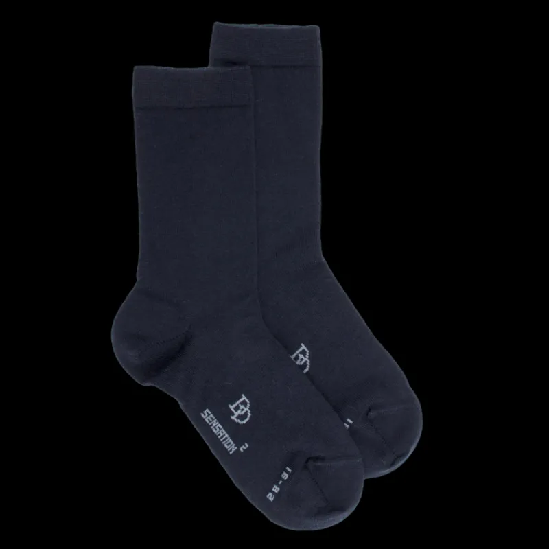 chaussettes_enfant_sensat_0-2.webp Enfant Doré Doré Chaussettes^Chaussettes enfant Sensation en laine et coton - Bleu marine