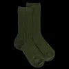 Enfant Doré Doré Chaussettes^Chaussettes enfants côtelées en coton doux - Vert sapin