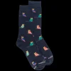 Homme Doré Doré Chaussettes^Chaussettes fantaisie homme motifs hibou - Marine