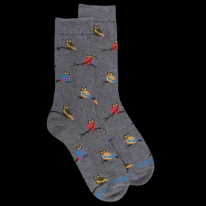 Homme Doré Doré Chaussettes^Chaussettes fantaisie homme motifs hibou - Gris