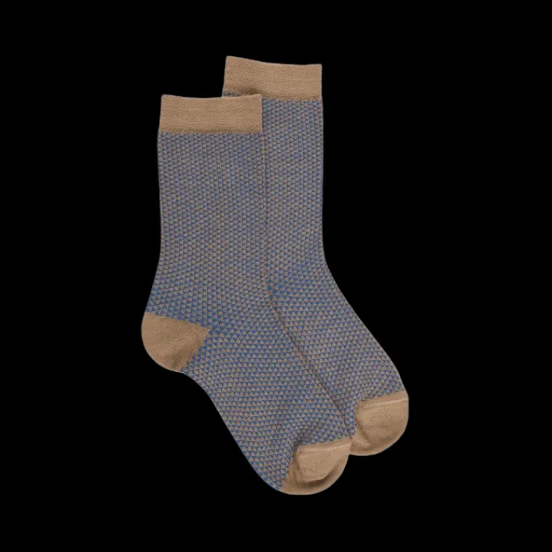 chaussettes_fantaisie_mot_0-2.webp Enfant Doré Doré Chaussettes^Chaussettes fantaisie motifs triangles - Camel