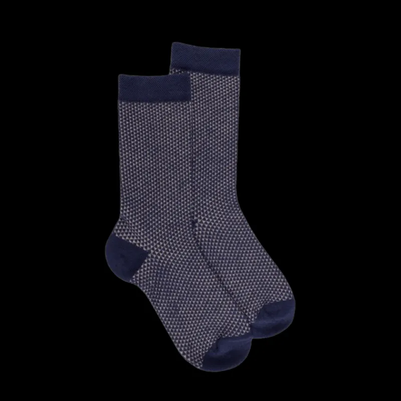 chaussettes_fantaisie_mot_0.webp Enfant Doré Doré Chaussettes^Chaussettes fantaisie motifs triangles - Bleu