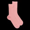 Femme Doré Doré Chaussettes^Chaussettes femme à côtes en fil d'Écosse - Rose Praline
