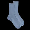 Femme Doré Doré Chaussettes^Chaussettes femme à côtes en fil d'Écosse - Bleu Antarctique