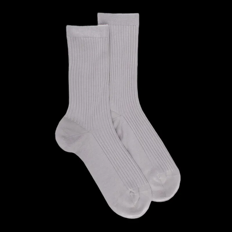 chaussettes_femme__ctes_e_0-2.webp Femme Doré Doré Chaussettes^Chaussettes femme à côtes en fil d'Écosse - Gris Métal