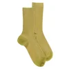 Femme Doré Doré Chaussettes^Chaussettes femme à côtes en fil d'Écosse - Vert Absinthe