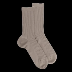 Femme Doré Doré Chaussettes^Chaussettes femme à côtes en fil d'Écosse -